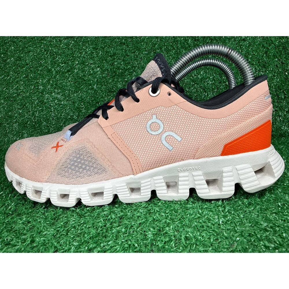 On Running Cloud X Women Size 7 Pink Orange Running Comfort Sneakers 60.98691 - Picture 5 of 9